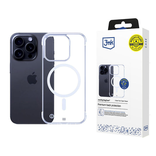 Capa MagSafe para Apple iPhone 16 Pro Max, 3MK, Just20g, Transparente