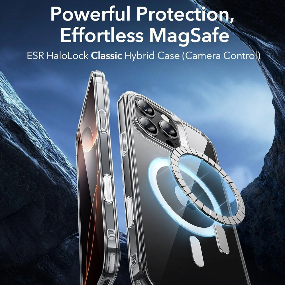 Capa MagSafe para Apple iPhone 16 Pro Max, ESR, Classic Hybrid Slide, Preta Transparente