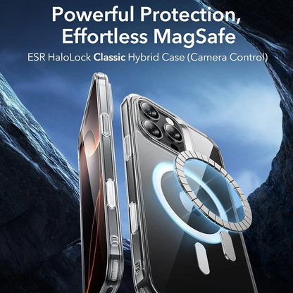 Capa MagSafe para Apple iPhone 16 Pro Max, ESR, Classic Hybrid Slide, Preta Transparente