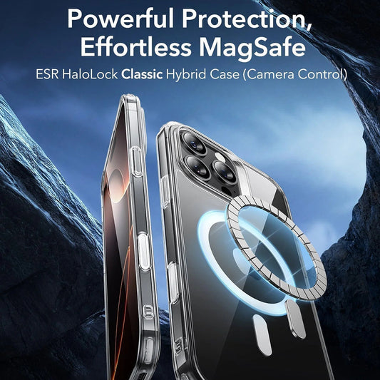 Capa MagSafe para Apple iPhone 16 Pro Max, ESR, Classic Hybrid Slide, Preta Transparente