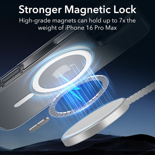 Capa MagSafe para Apple iPhone 16 Pro Max, ESR, Classic Hybrid, Transparente Fosca
