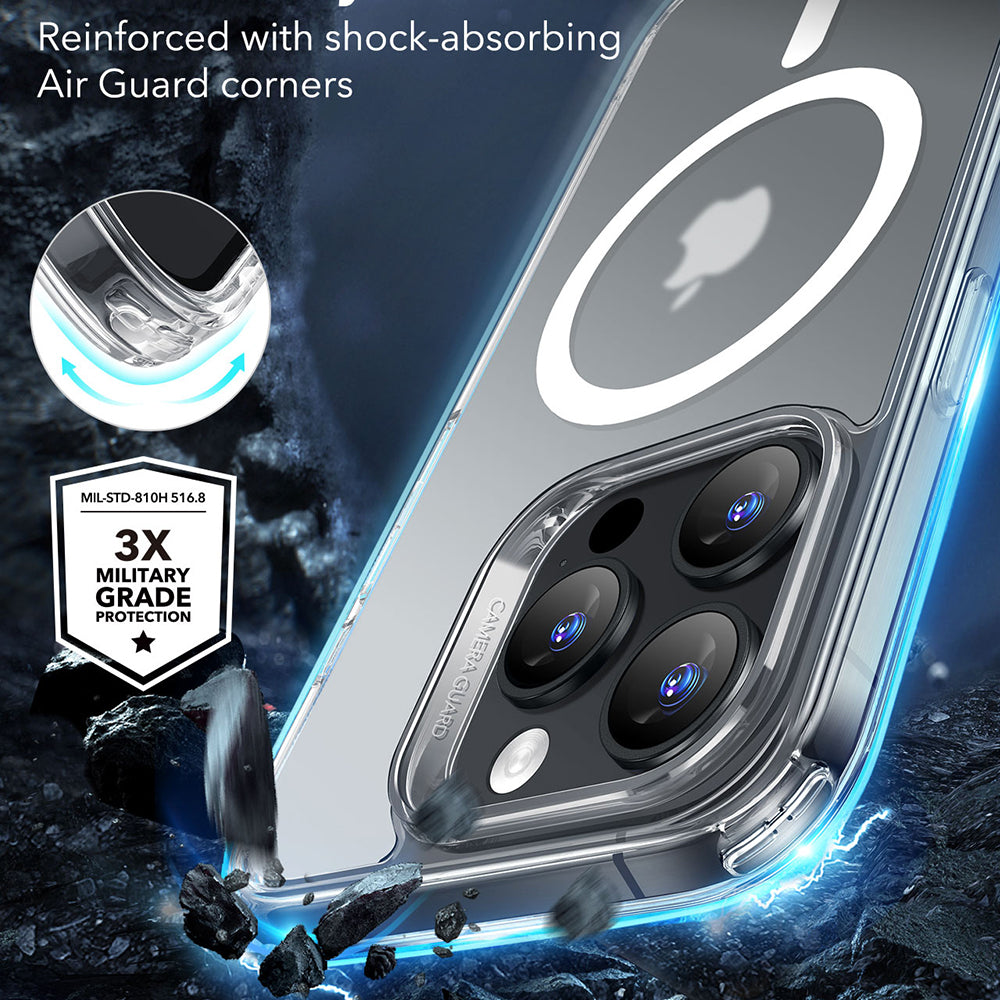 Capa MagSafe para Apple iPhone 16 Pro Max, ESR, Classic Hybrid, Transparente Fosca
