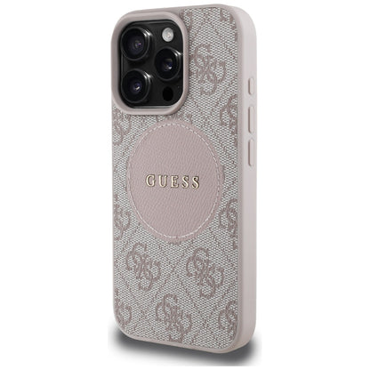 Capa MagSafe para Apple iPhone 16 Pro Max, Guess, 4G Circle Classic Logo, Rosa