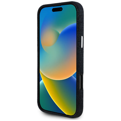 Capa MagSafe para Apple iPhone 16 Pro Max, Guess, Denim Triangle Logo, Preta