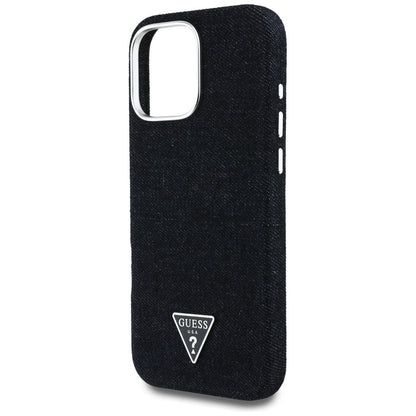 Capa MagSafe para Apple iPhone 16 Pro Max, Guess, Denim Triangle Logo, Preta