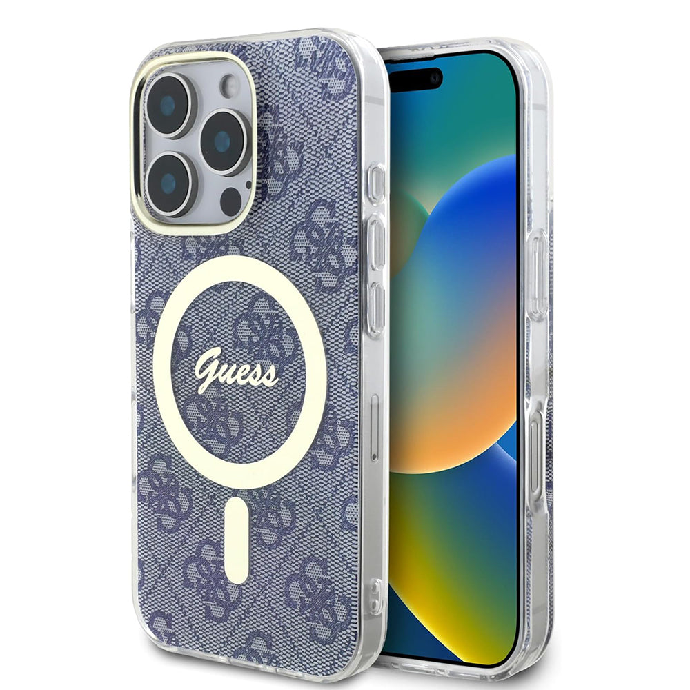 Capa MagSafe para Apple iPhone 16 Pro Max, Guess, IML 4G, Azul