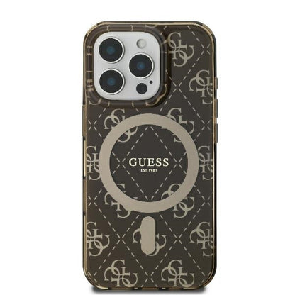 Capa MagSafe para Apple iPhone 16 Pro Max, Guess, IML 4G Background, Marrom