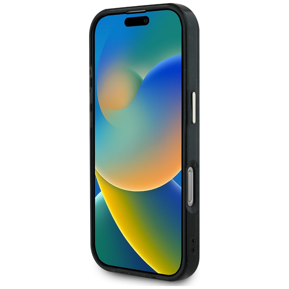 Capa MagSafe para Apple iPhone 16 Pro Max, Guess, IML Glitter 4G Circle Triangle, Preta