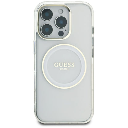 Capa MagSafe para Apple iPhone 16 Pro Max, Guess, IML Metal Colored Circle, Branca