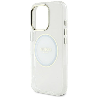 Capa MagSafe para Apple iPhone 16 Pro Max, Guess, IML Metal Colored Circle, Branca
