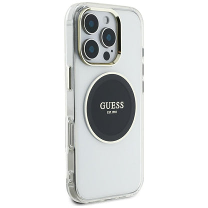 Capa MagSafe para Apple iPhone 16 Pro Max, Guess, IML Metal Colored Circle, Preta