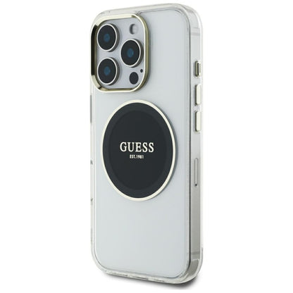 Capa MagSafe para Apple iPhone 16 Pro Max, Guess, IML Metal Colored Circle, Preta