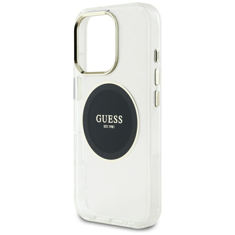 Capa MagSafe para Apple iPhone 16 Pro Max, Guess, IML Metal Colored Circle, Preta