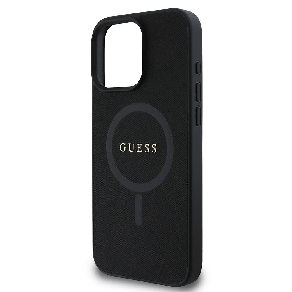 Capa MagSafe para Apple iPhone 16 Pro Max, Guess, Saffiano Classic Logo, Preta