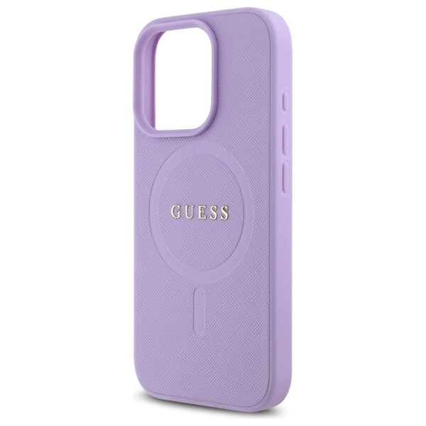 MagSafe Case for Apple iPhone 16 Pro Max, Guess, Saffiano, Purple