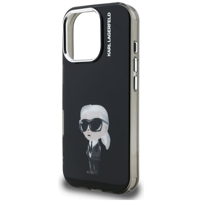 Capa MagSafe para Apple iPhone 16 Pro Max, Karl Lagerfeld, IML Aquarelle Logo Karl, Preta