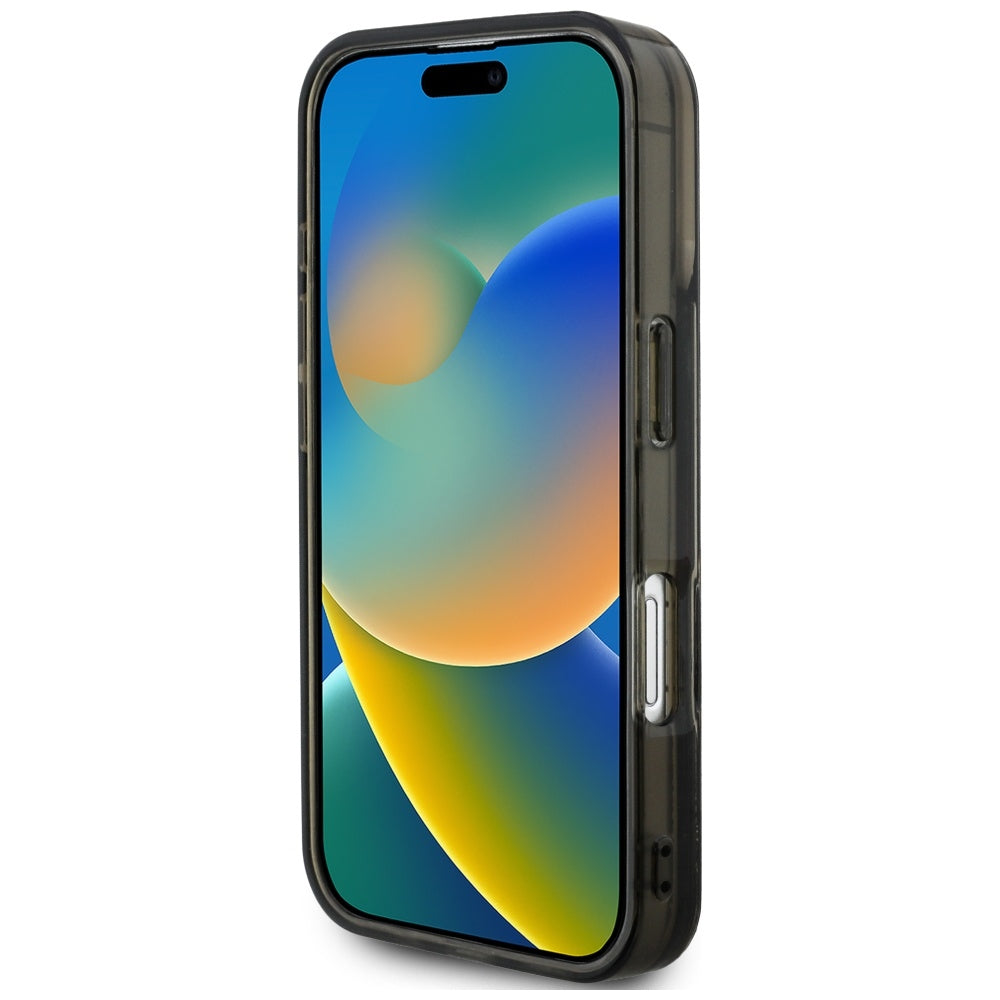 Capa MagSafe para Apple iPhone 16 Pro Max, Karl Lagerfeld, Liquid Glitter Choupette Logo, Preta