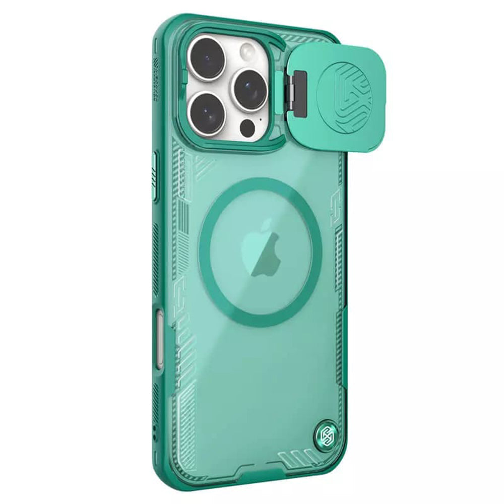 Capa MagSafe para Apple iPhone 16 Pro Max, Nillkin, Iceblade Prop (sem recorte para câmara), Verde
