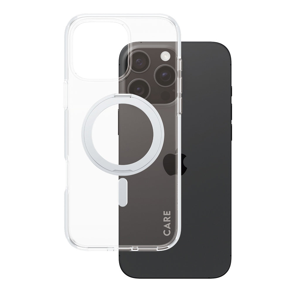 Capa MagSafe para Apple iPhone 16 Pro Max, PanzerGlass, com Suporte Kickstand, Transparente Prateada