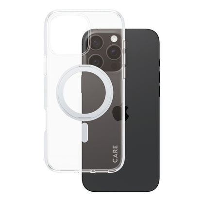 Capa MagSafe para Apple iPhone 16 Pro Max, PanzerGlass, com Suporte Kickstand, Transparente Prateada