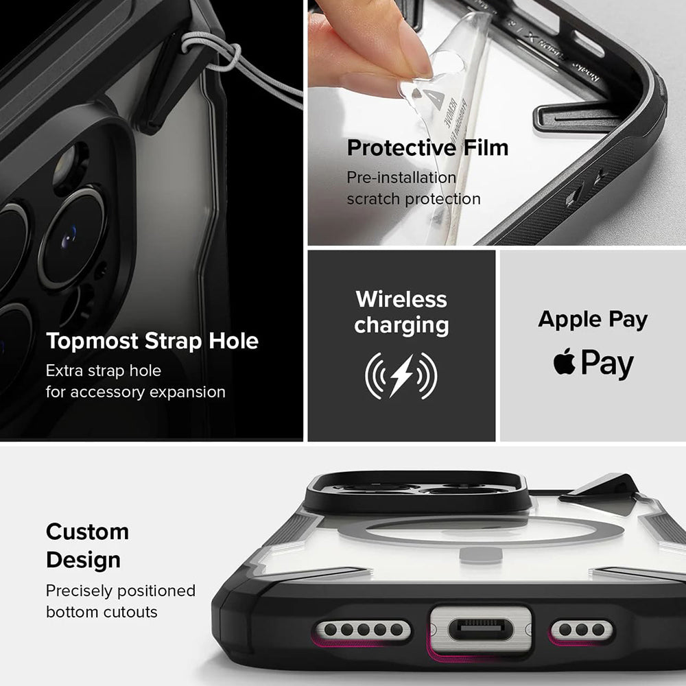Capa MagSafe para Apple iPhone 16 Pro Max, Ringke, Fusion X, Preta