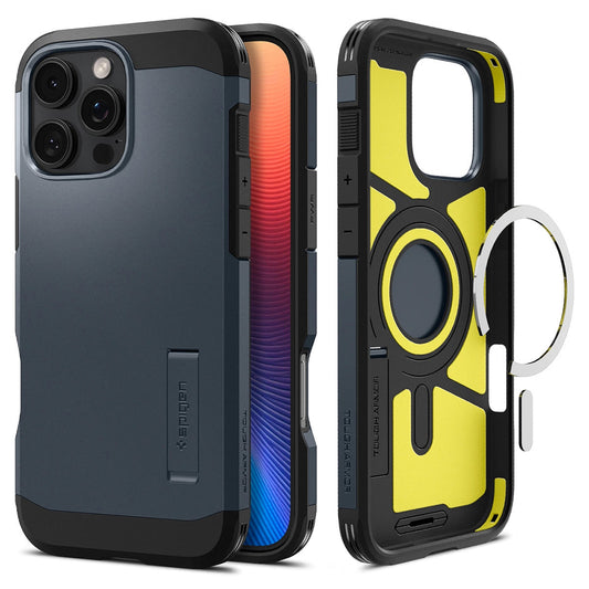 Capa MagSafe para Apple iPhone 16 Pro Max, Spigen, Tough Armor, Azul ACS08014