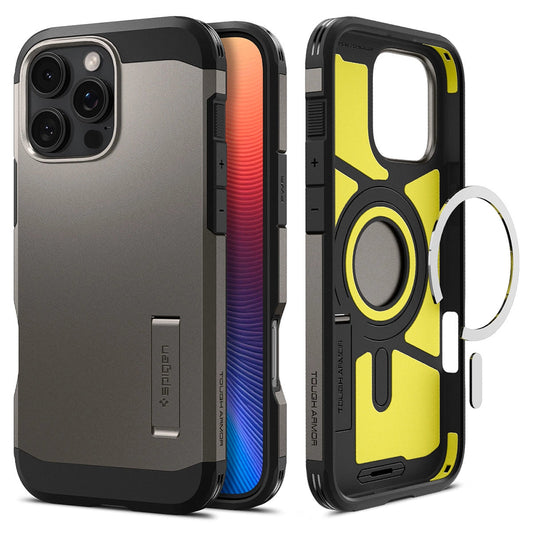 Capa MagSafe para Apple iPhone 16 Pro Max, Spigen, Tough Armor, Cinza ACS08012