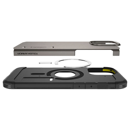 Capa MagSafe para Apple iPhone 16 Pro Max, Spigen, Tough Armor, Cinza ACS08012
