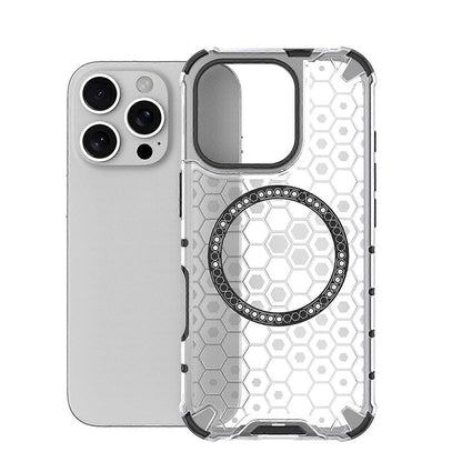 Capa MagSafe para Apple iPhone 16 Pro Max, Techsuit, HoneyComb Shield, Branca