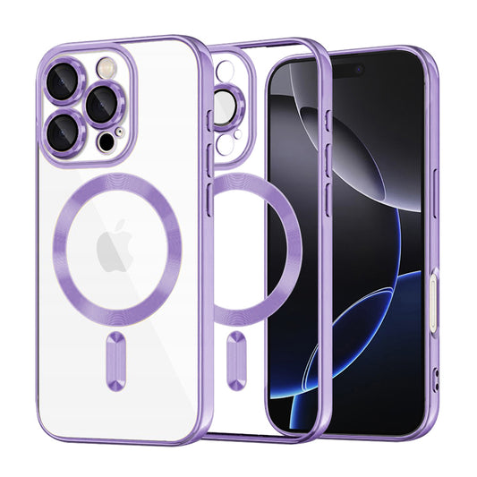 Capa MagSafe para Apple iPhone 16 Pro Max, Techsuit, Luxury Crystal, Roxo Claro
