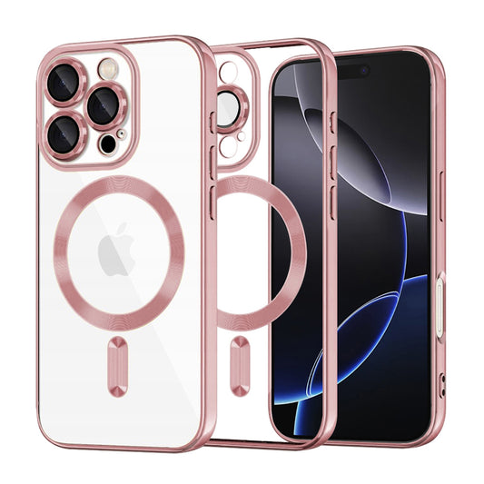 Capa MagSafe para Apple iPhone 16 Pro Max, Techsuit, Luxury Crystal, Rosa