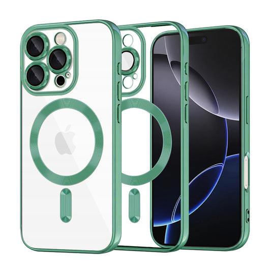 Capa MagSafe para Apple iPhone 16 Pro Max, Techsuit, Luxury Crystal, Verde Claro