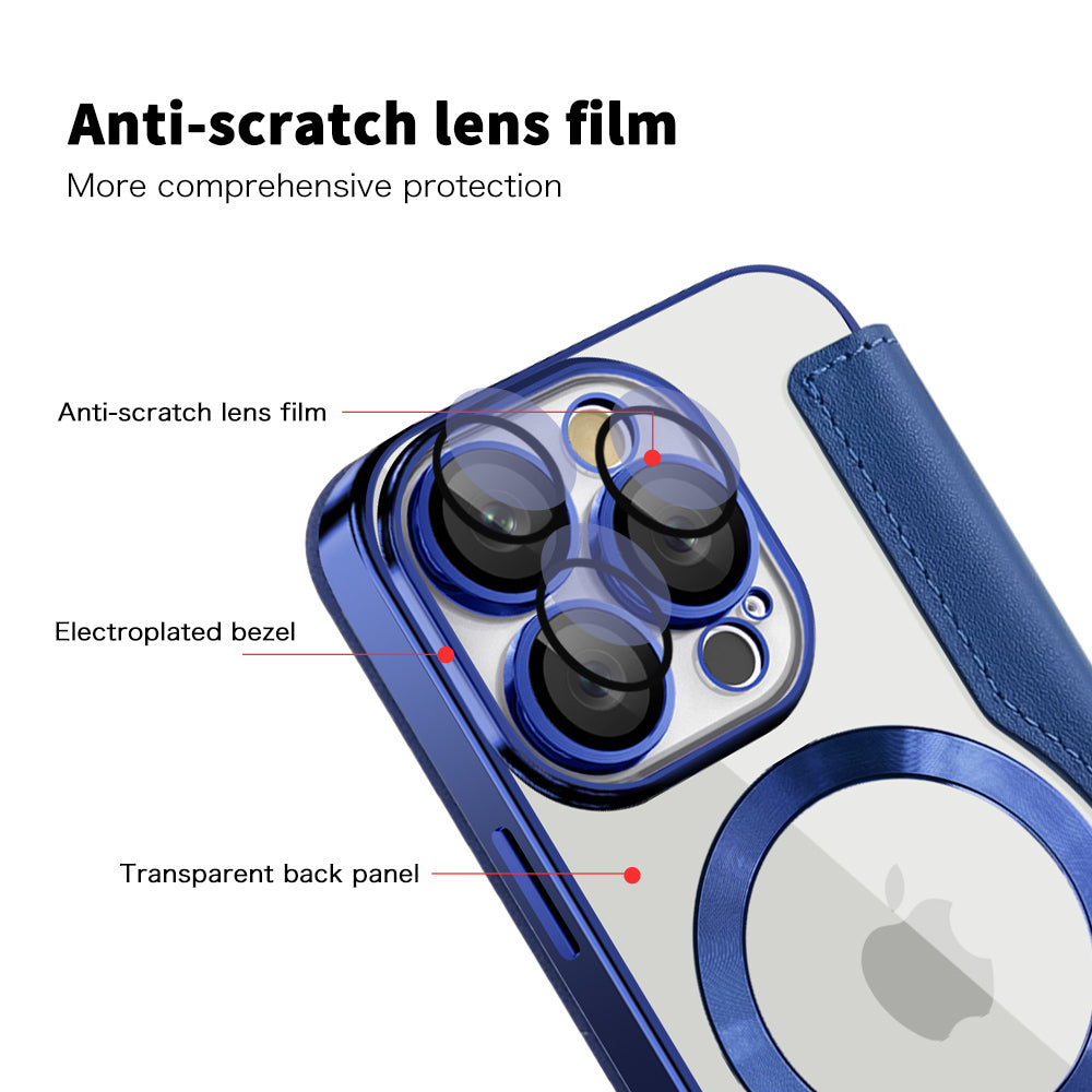 Capa MagSafe para Apple iPhone 16 Pro Max, Techsuit, SmartMag Book, Azul