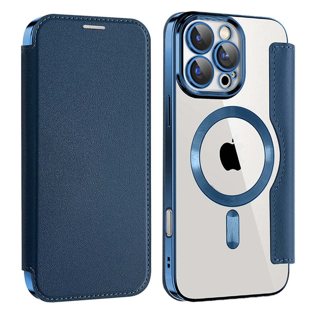 Capa MagSafe para Apple iPhone 16 Pro Max, Techsuit, SmartMag Book, Azul