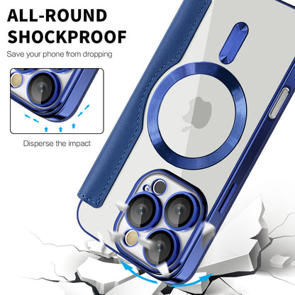 Capa MagSafe para Apple iPhone 16 Pro Max, Techsuit, SmartMag Book, Azul