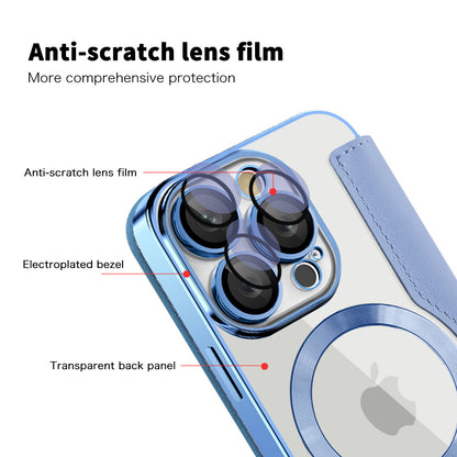 MagSafe Case for Apple iPhone 16 Pro Max, Techsuit, SmartMag Book, Blue