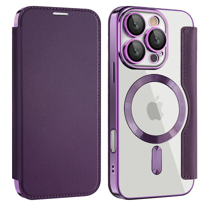 Capa MagSafe para Apple iPhone 16 Pro Max, Techsuit, SmartMag Book, Roxo