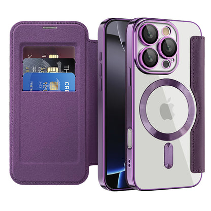 Capa MagSafe para Apple iPhone 16 Pro Max, Techsuit, SmartMag Book, Roxo