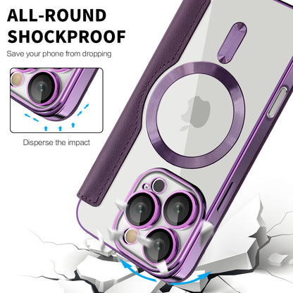 Capa MagSafe para Apple iPhone 16 Pro Max, Techsuit, SmartMag Book, Roxo