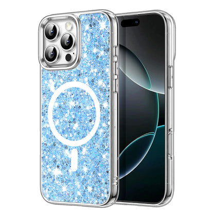Capa MagSafe para Apple iPhone 16 Pro Max, Techsuit, Glitter Brilhante, Azul
