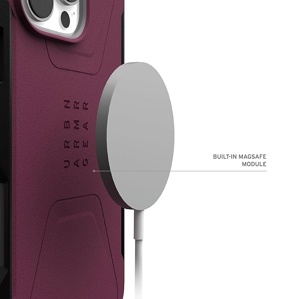 Capa MagSafe para Apple iPhone 16 Pro Max, Urban Armor Gear, Civilian, Vinho
