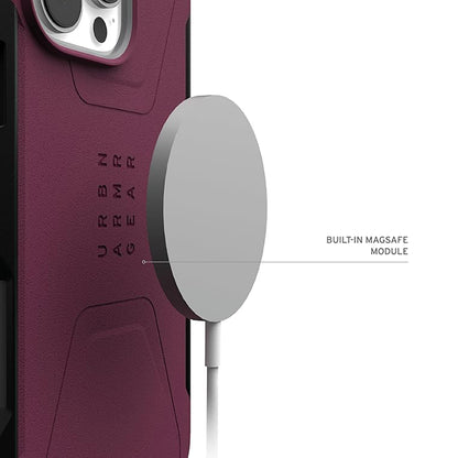 Capa MagSafe para Apple iPhone 16 Pro Max, Urban Armor Gear, Civilian, Vinho