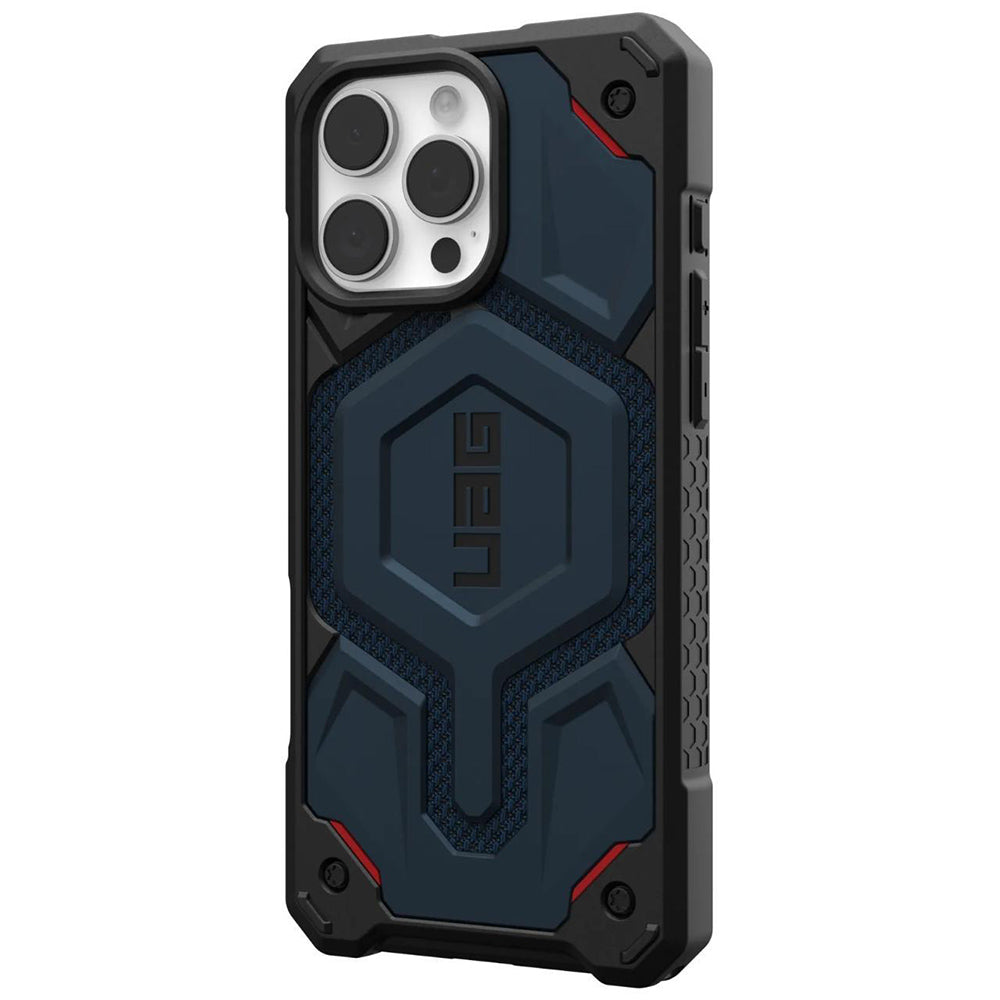 Capa MagSafe para Apple iPhone 16 Pro Max, Urban Armor Gear, Monarch Pro Kevlar, Azul Marinho