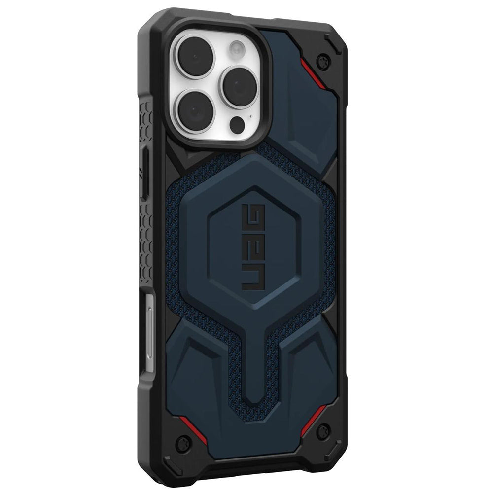 Capa MagSafe para Apple iPhone 16 Pro Max, Urban Armor Gear, Monarch Pro Kevlar, Azul Marinho