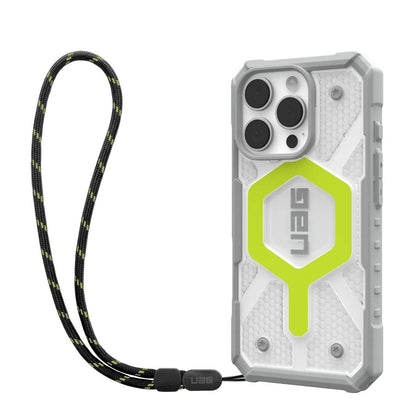 Capa MagSafe para Apple iPhone 16 Pro Max, Urban Armor Gear, Pathfinder Clear com Cordão, Verde