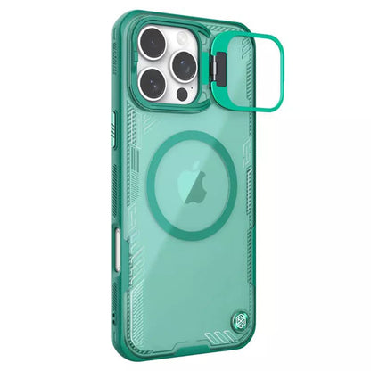 Capa MagSafe para Apple iPhone 16 Pro, Nillkin, Iceblade Prop (com recorte para câmara), Verde