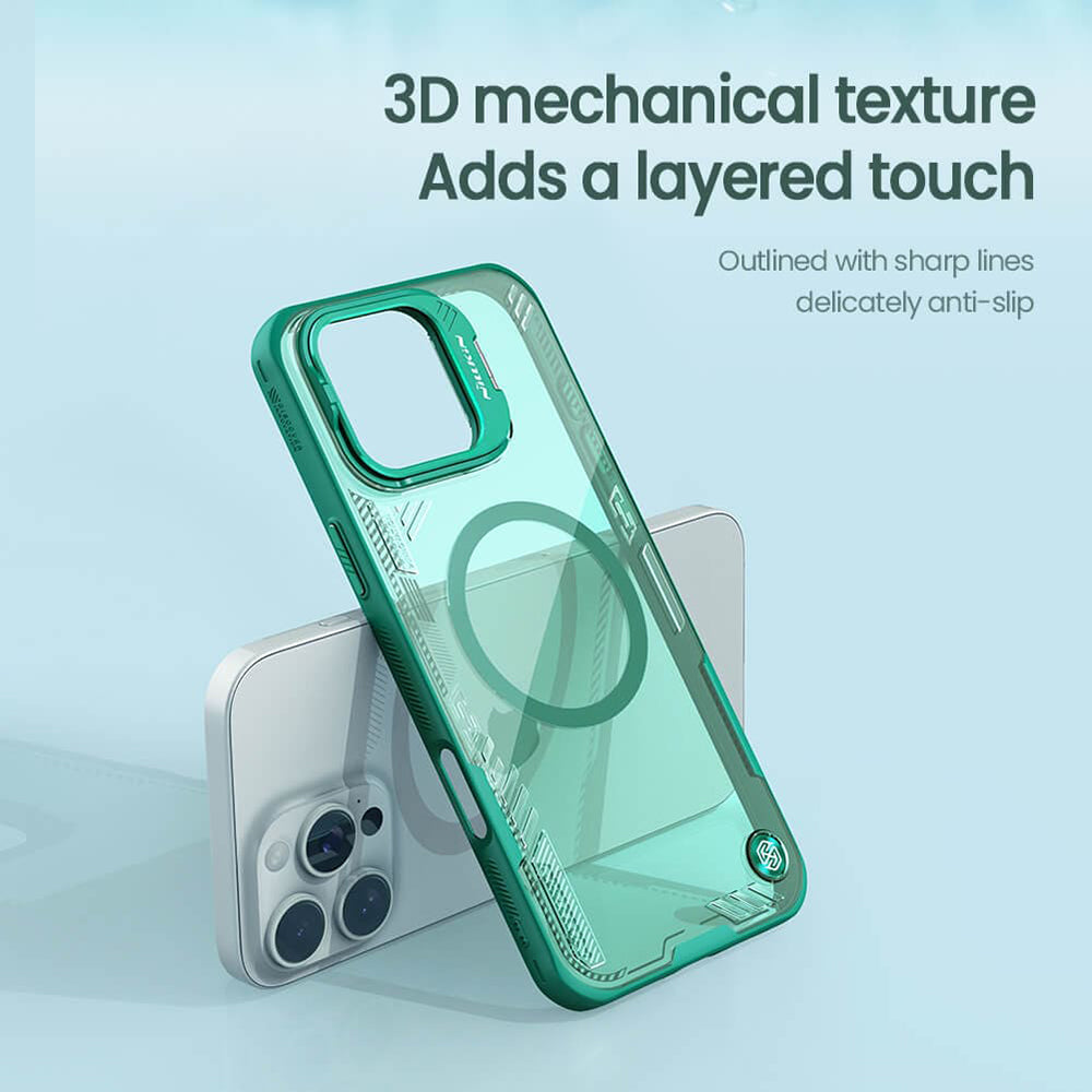 Capa MagSafe para Apple iPhone 16 Pro, Nillkin, Iceblade Prop (com recorte para câmara), Verde
