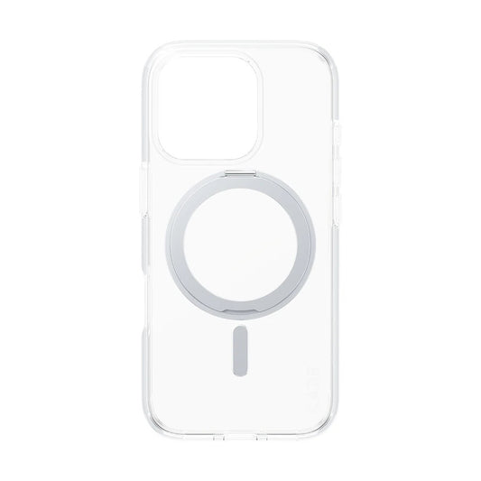 Capa MagSafe para Apple iPhone 16 Pro, PanzerGlass, com Suporte Kickstand, Transparente Prateada