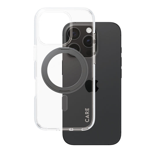 Capa MagSafe para Apple iPhone 16 Pro, PanzerGlass, com Suporte Kickstand, Transparente Preta