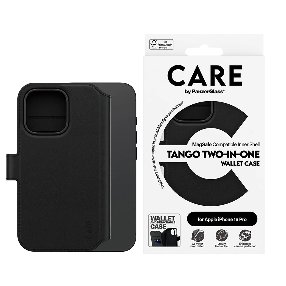 Capa MagSafe para Apple iPhone 16 Pro, PanzerGlass, Care Feature Tango Two-in-One, Preta